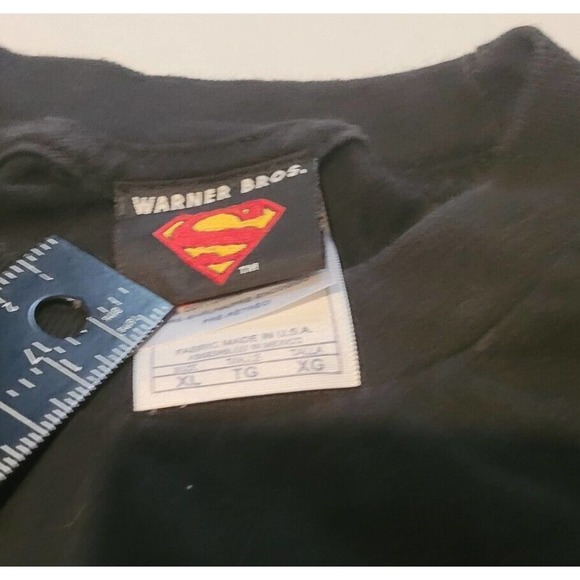 Vintage Superman T-Shirt Blue Black Size XL Warner Bros DC Comics - Picture 5 of 6